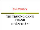 Bài giảng Chương V: Thị trường cạnh tranh hoàn toàn