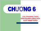 Bài giảng Chương VI: Các phương thức kinh doanh hàng hóa xuất nhập khẩu