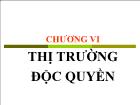 Bài giảng Chương VI: Thị trường độc quyền