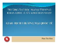 Bài giảng Giao dịch thương mại quốc tế (GV: Phan Thu Hiền)