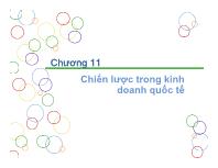 Bài giảng Kinh doanh toàn cầu ngày nay - Chương 11 Chiến lược trong kinh doanh quốc tế