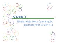 Bài giảng Kinh doanh toàn cầu ngày nay - Chương 2 Những khác biệt của mỗi quốc gia trong kinh tế chính trị