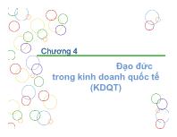 Bài giảng Kinh doanh toàn cầu ngày nay - Chương 4 Đạo đức trong kinh doanh quốc tế