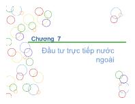 Bài giảng Kinh doanh toàn cầu ngày nay - Chương 7 Đầu tư trực tiếp nước ngoài