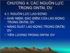 Bài giảng Kinh tế doanh nghiệp thương mại, dịch vụ - Chương 4: Các nguồn lực trong DNTM, DV