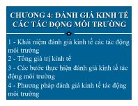 Bài giảng Kinh tế học môi trường - Chương 4: Đánh giá kinh tế các tác động môi trường