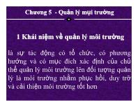 Bài giảng Kinh tế học môi trường - Chương 5 - Quản lý môi trường