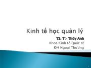 Bài giảng Kinh tế học quản lý - Bài 2: Phân tích cầu