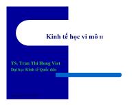 Bài giảng Kinh tế học vi mô II - Bài 1 Các mô hình kinh tế và phương pháp tối ưu hoá