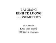 Bài giảng Kinh tế lượng Econometrics - Chương I: Mô hình hồi quy hai biến, một vài tư tưởng cơ bản