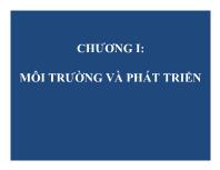 Bài giảng Kinh tế môi trường - Chương I: Môi trường và phát triển