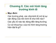 Bài giảng Kinh tế phát triển - PGS.TS. Nguyễn Ngọc Sơn (Phần 2)