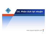 Bài giảng Kinh tế sản xuất - Chương 4. Phân tích lợi nhuận