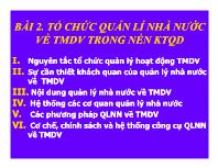 Bài giảng Kinh tế thương mại, dịch vụ - Bài 2. Tổ chức quản lí nhà nước về TMDV trong nền KTQD