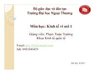 Bài giảng Kinh tế vĩ mô 1 - Giảng viên: Phạm Xuân Trường