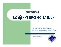 Bài giảng Luật Thương mại Quốc tế - Chương 4: Các biện pháp khắc phục thương mại