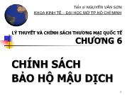 Bài giảng Lý thuyết và chính sách thương mại quốc tế - Chương 6 Chính sách bảo hộ mậu dịch