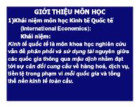 Bài giảng Môn học Kinh tế Quốc tế