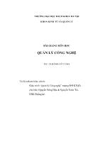 Bài giảng môn học Quản lý công nghệ - TS Đặng Vũ Tùng