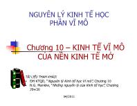 Bài giảng Nguyên lý kinh tế học - Phần Vĩ mô - Chương 10 Kinh tế vĩ mô của nền kinh tế mở