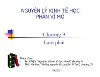 Bài giảng Nguyên lý kinh tế học - Phần Vĩ mô - Chương 9 Lạm phát