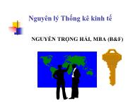 Bài giảng Nguyên lý thống kê kinh tế (Nguyễn Trọng Hải, MBA)