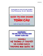 Bài giảng Quản trị kinh doanh toàn cầu - CĐ 1 - Chương 2: Hệ thống lý thuyết và chính sách thương mại quốc tế