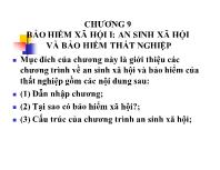 Bài giảng Tài chính công - Chương 9 Bảo hiểm xã hội I: An sinh xã hội và bảo hiểm thất nghiệp