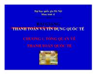 Bài giảng Thanh toán và tín dụng quốc tế (Đại học quốc gia Hà Nội)