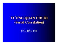 Bài giảng Tương quan chuỗi (serial correlation)