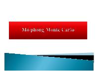 Bài giảng về Mô phỏng Monte Carlo
