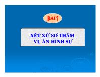 Bài giảng Xét xử sơ thẩm vụ án hình sự