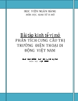 Bài tập kinh tế vi mô Phân tích cung cầu thị trường điện thoại di động Việt Nam