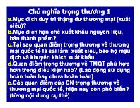 Câu hỏi Môn học Kinh tế Quốc tế