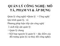 Quản lý công nghệ: Mô tả, phạm vi & áp dụng