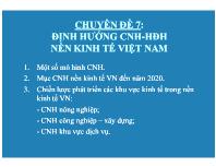 Tổng quan về quá trình cải cách doanh nghiệp nhà nước - Chuyên đề 7: Định hướng CNH-HĐH nền kinh tế Việt Nam