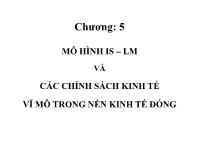 Bài giảng Kinh tế học vĩ mô - Chương 5: Mô hình IS – LM và các chính sách kinh tế vĩ mô trong nền kinh tế đóng