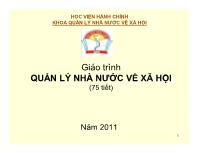 Giáo trình Quản lý nhà nước về xã hội (75 tiết)