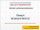 Bài giảng Lập kế hoạch kinh doanh - Chương 6: Kế hoạch nhân sự