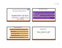 Bài giảng Marketing căn bản - Chương 7: Chiến lược sản phẩm