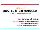 Bài giảng Quản lý chuỗi cung ứng - Đề cương môn học