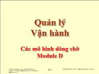 Bài giảng Quản lý Vận hành - Module D: Các mô hình dòng chờ