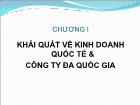 Bài giảng Quản trị kinh doanh quốc tế - Chương I: Khái quát về kinh doanh quốc tế & công ty đa quốc gia