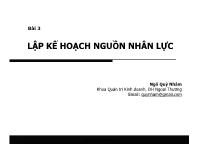 Bài giảng Quản trị và nhân sự- Bài 03: Lập kế hoạch nguồn nhân lực