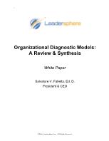 Organizational Diagnostic Models: A Review & Synthesis