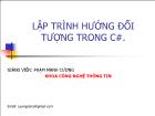 Bài giảng Lập trình hướng đối tượng trong C#