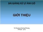 Bài giảng môn Xử lý ảnh số