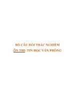 Bộ câu hỏi trắc nghiệm tin học văn phòng