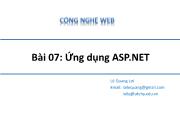 Công nghệ web - Bài 07: Ứng dụng ASP. NET