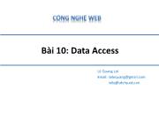 Công nghệ web - Bài 10: Data access